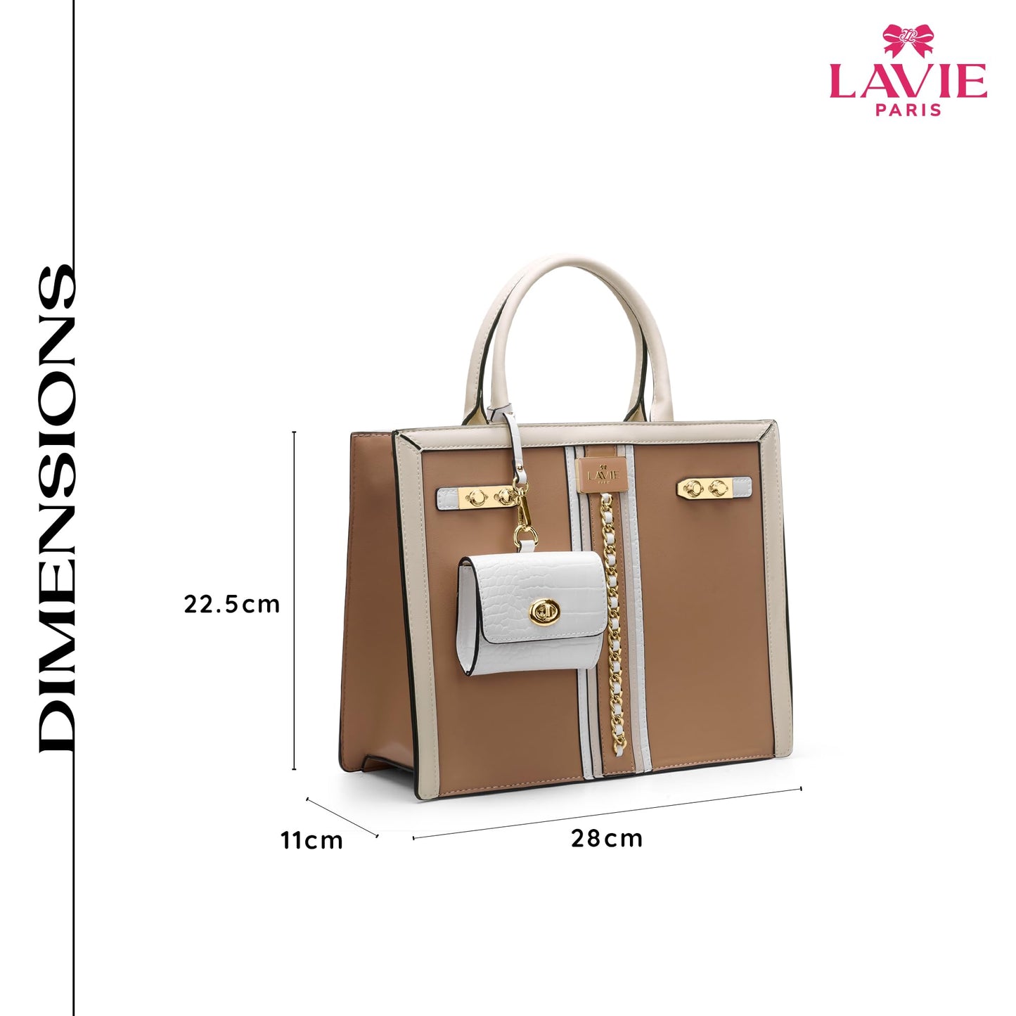 LAVIE PARIS Women's Louvre Chain Satchel Bag | Satchel Handbag for Work | Ladies Purse | Stylish Shoulder Bag | Gift for Women