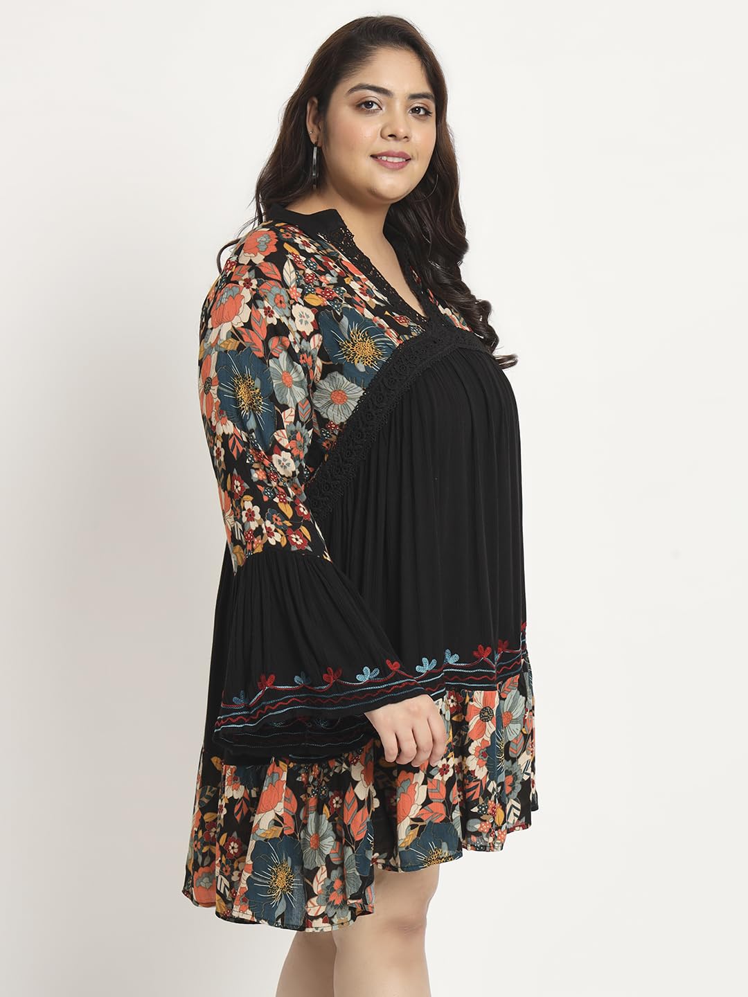 veldress21 Women Dress Short Stylish Casual Party Summer Dress Trendy Collage Regular,Office Collage Wear Multicolor Black for Girls (2XL)