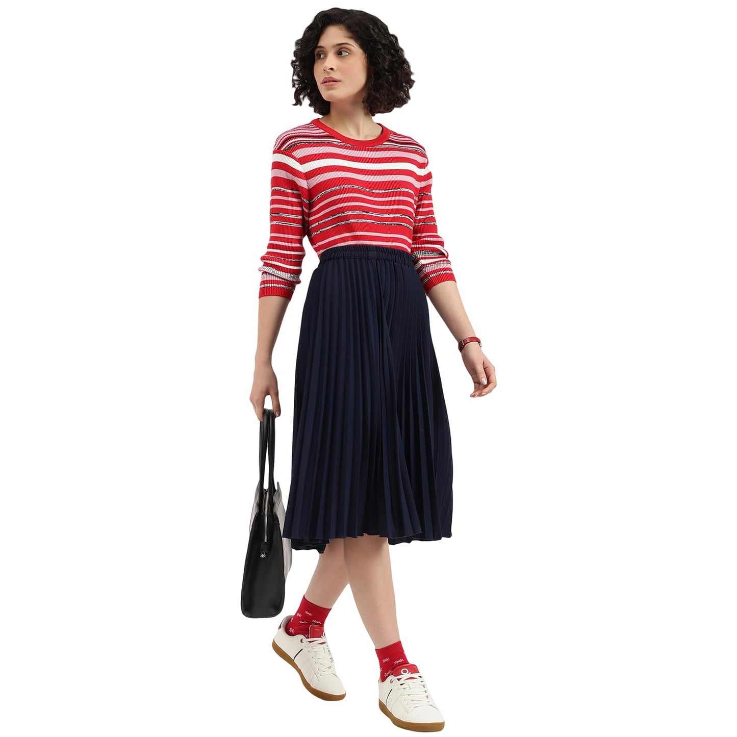 United Colors of Benetton Round Neck Striped Sweater