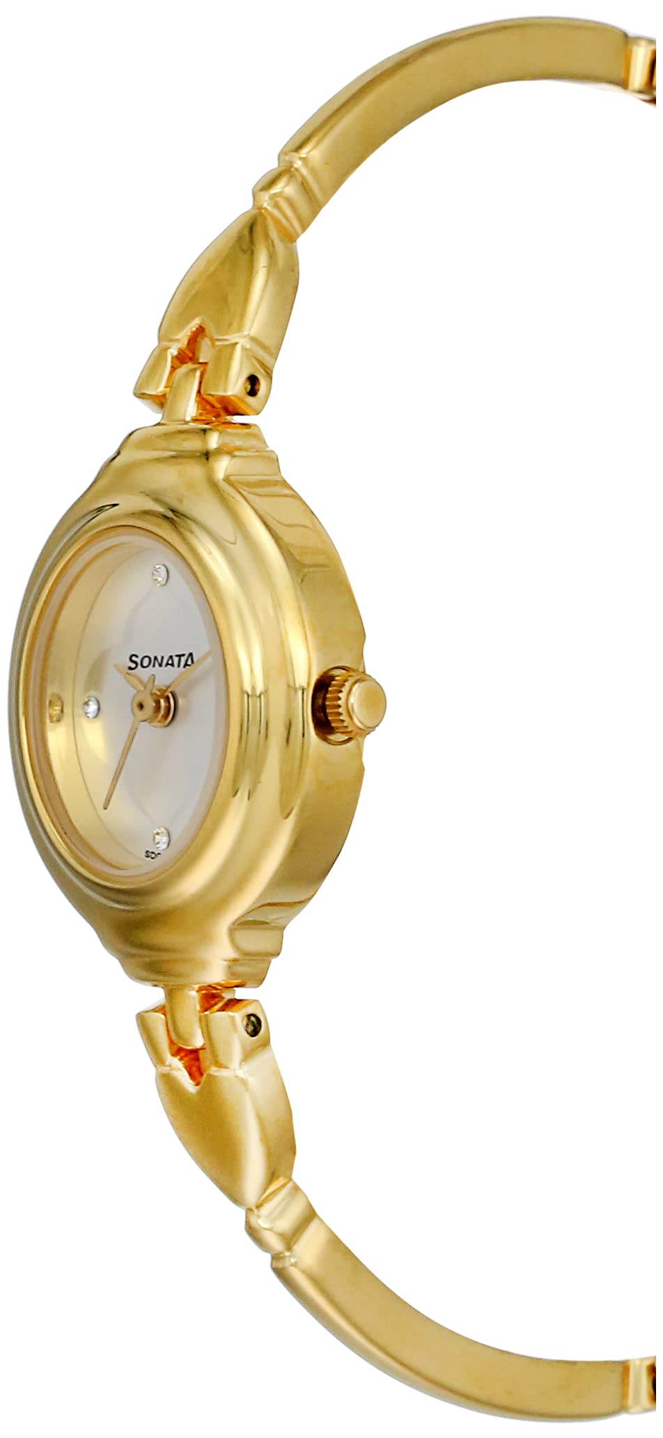 Sonata Quartz Analog Silver Dial Metal Strap Watch for Women-NS8092YM03