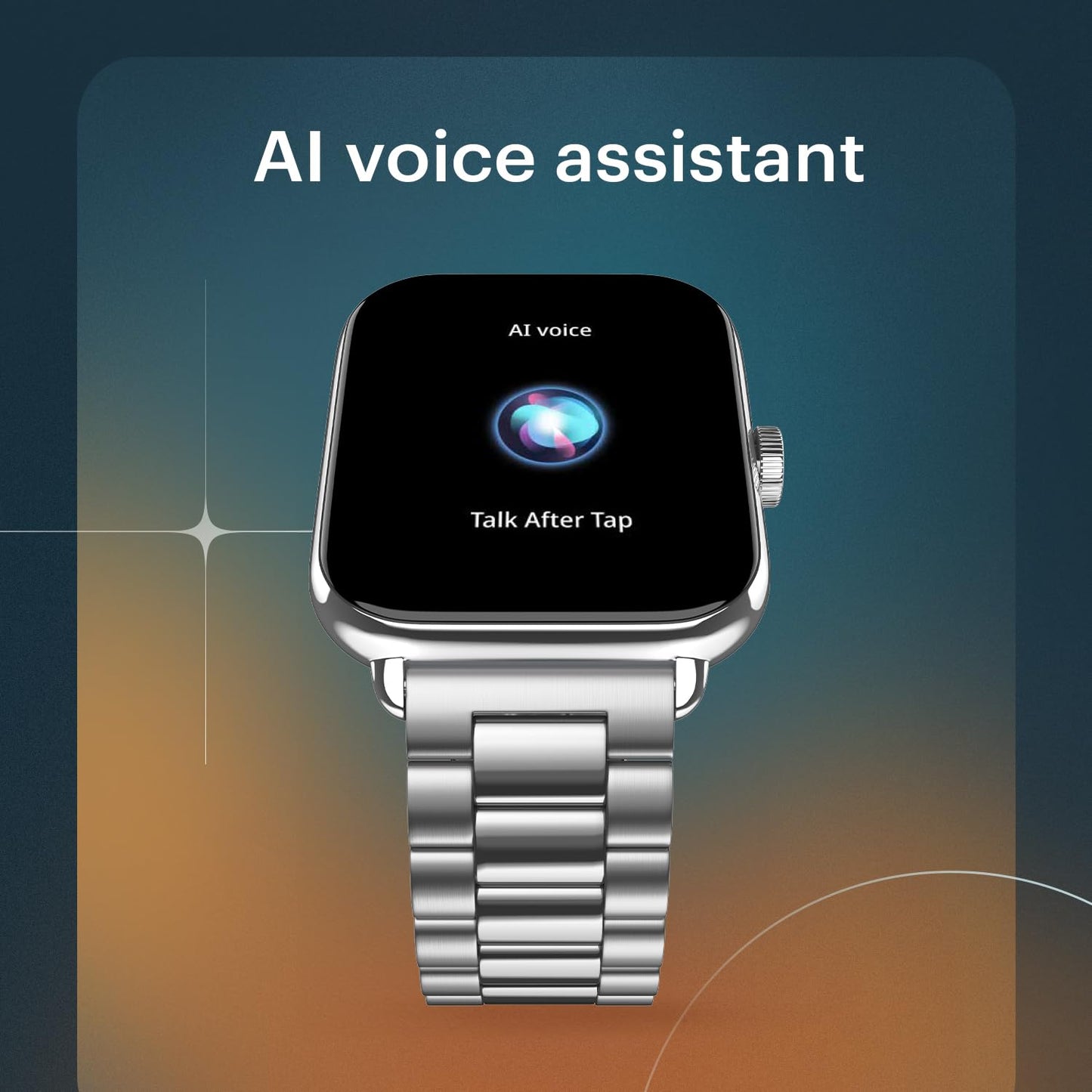 Noise Icon 3 1.91" Display, Bluetooth Calling, Metallic Finish Smart Watch, Voice Assistant, 7 Days Battery, 100 Sports Modes, Smartwatch for Men and Women (Elite Silver)