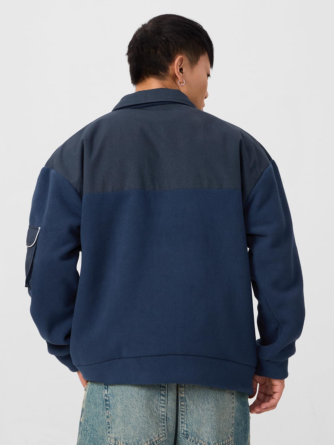 The Souled Store Originals : Blue Shadow Long Sleeve Button Front Jackets for Men and Boys