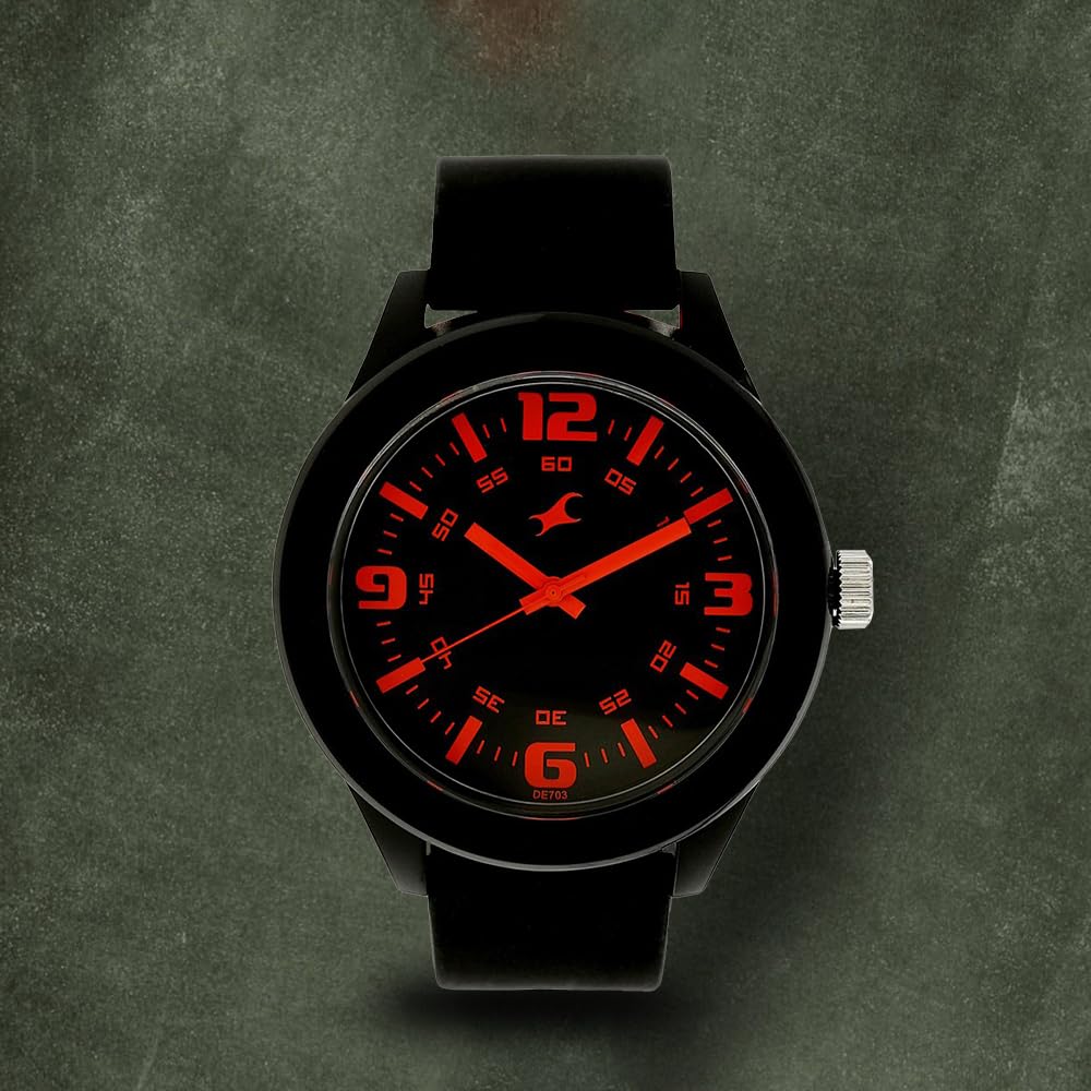 Fastrack Black Dial and Band Analog Plastic Watch for Unisex -NR38003PP13W