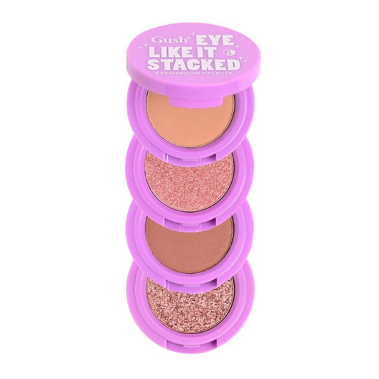 Gush 4 in 1 Eye Shadow | Pocket-sized Palette | Blendable, Long lasting, Beginner Friendly and Compact | Matte and Shimmer Finish | Contains Shea Butter and Moringa oil (3.6 g) (Pink Rock)