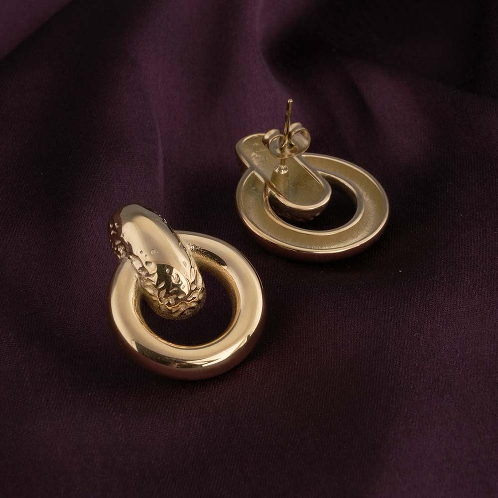 PALMONAS Gold Loop Stud Earring for Women - Gift for Girls & Women | Waterproof & Anti-Tarnish Earrings