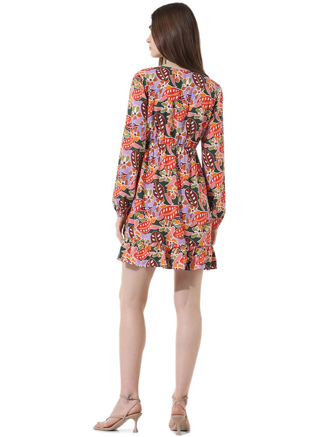 ONLY Women Printed Viscose Above Knee Pink A-line Dress
