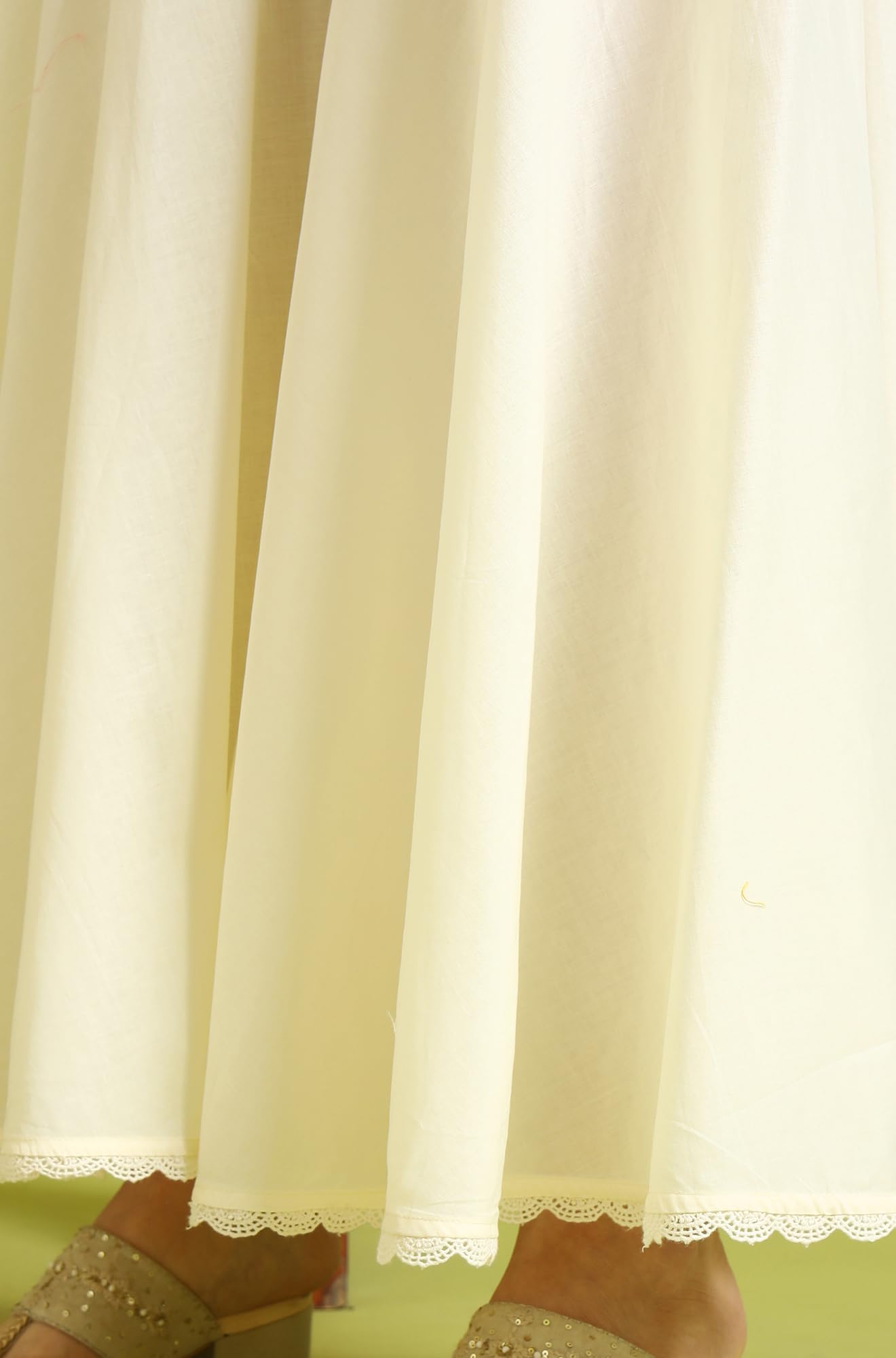 W for Woman White Embroidered Pure Cotton Straight Spaghetti Kurta and Sharara Set with Dupatta (Size: 3XL)-WS12331-400798