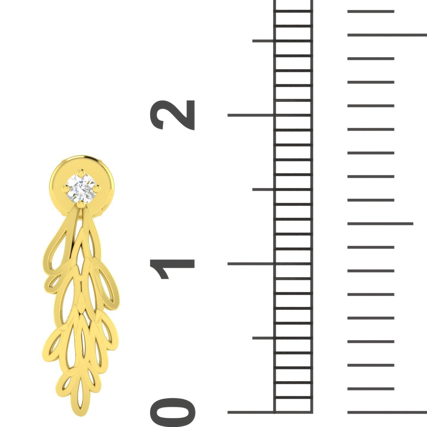 Avsar 18KT Yellow Gold Stud Earrings for Women