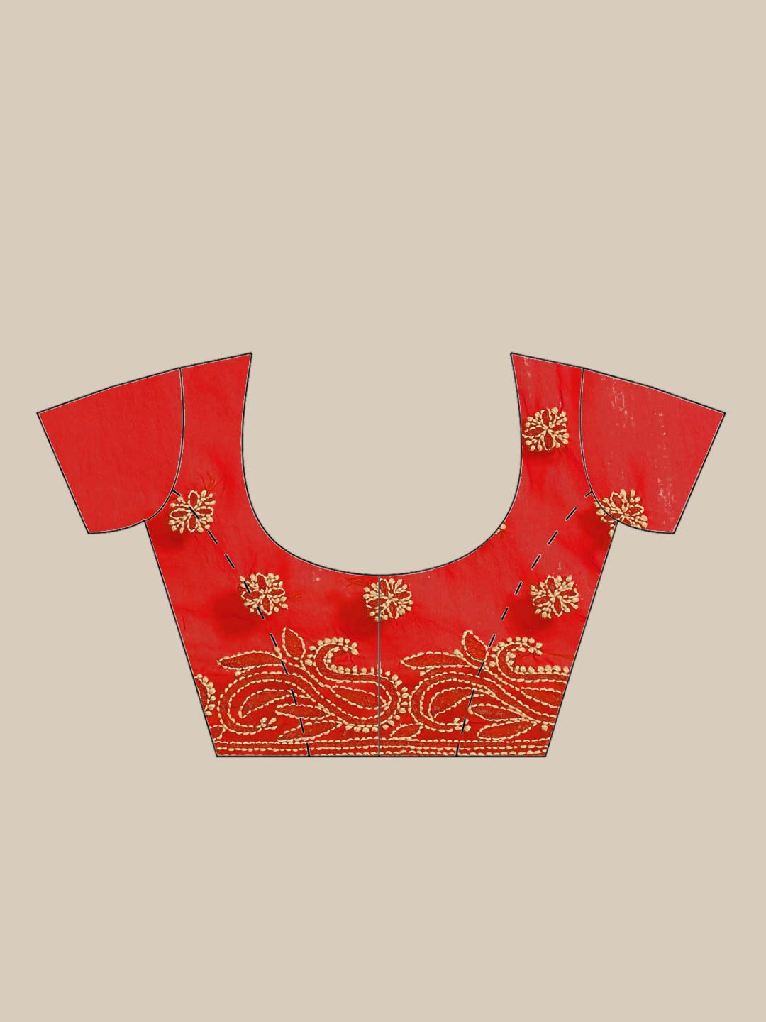 Ada Hand Embroidered Women's Faux Georgette Lucknow Chikankari Saree with Unstitched Blouse Piece A311193 Red