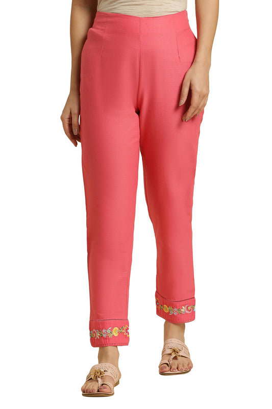 W Cotton Blend Slim Pants for Women | Cotton Blend Slim Pants for Women | Trousers for Women | W for Woman