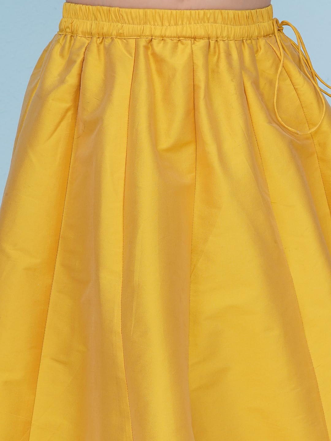 Bitiya by Bhama Girls Boho Design Yellow Pink Embroidered Choli & Ready to Wear Lehenga With Dupatta.