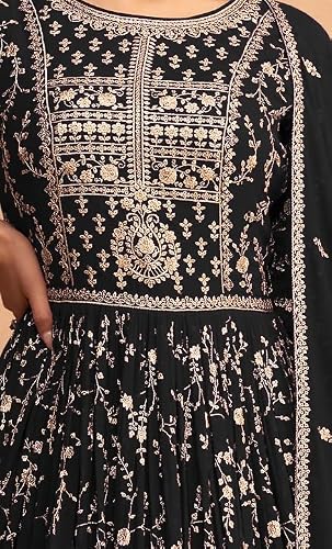RUDRAPRAYAG Anarkali Georgette and Santoon Gown for Women | Long Anarkali Gown for Women Semi-Stitched 2024