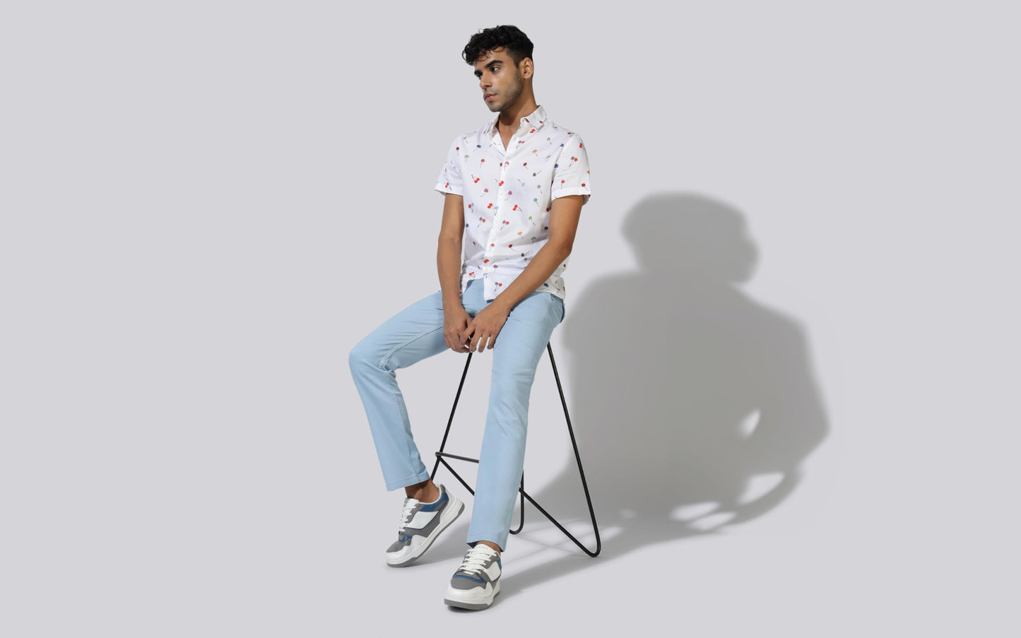 Neeman's The White Pop Sneakers for Men | Comfortable & Flexible EVA Sole | Grey/Blue UK9