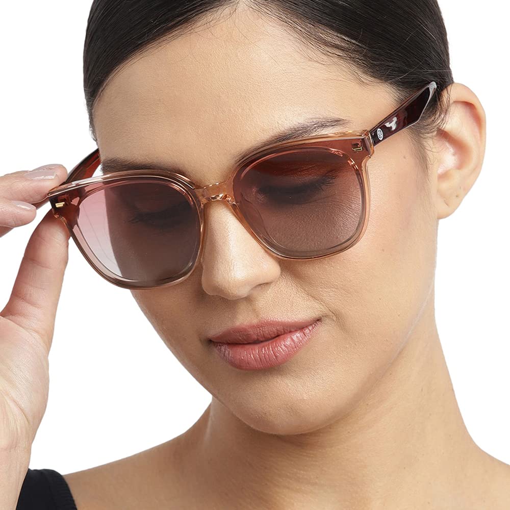 Carlton London-Premium-Women's-Transparent & Pink Toned Polarised and UV Protected Lens Cateye Sunglasses