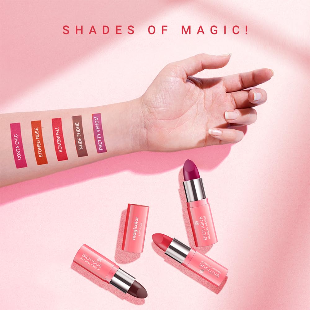 Biotique Natural Makeup Magicolor Lipstick, Winter Kiss