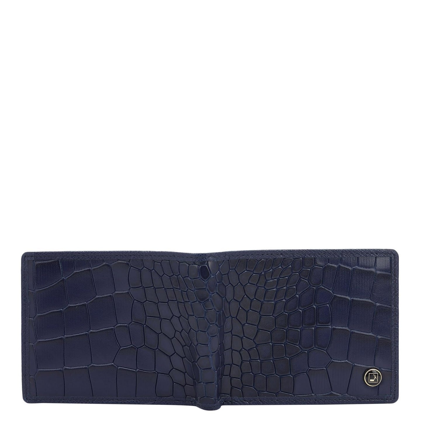 Da Milano RFID Protected Leather Wallet for Men with Card Slot - Blue