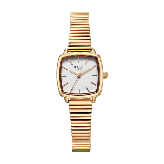 Titan Raga Showstopper Quartz Analog Rose Gold Dial, Metal Strap Watch for Women