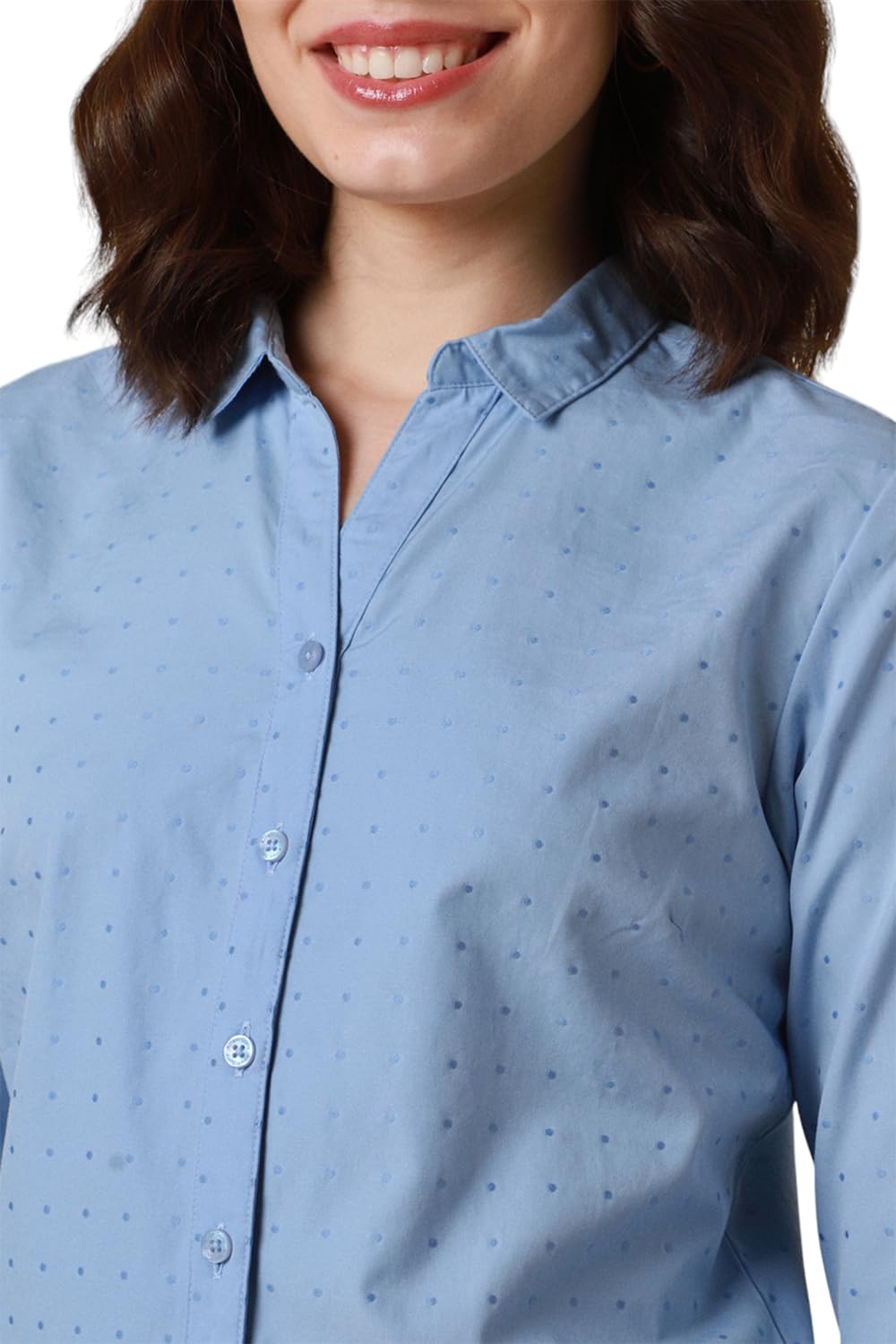 Allen Solly Women Blue Print Long Sleeves Shirt