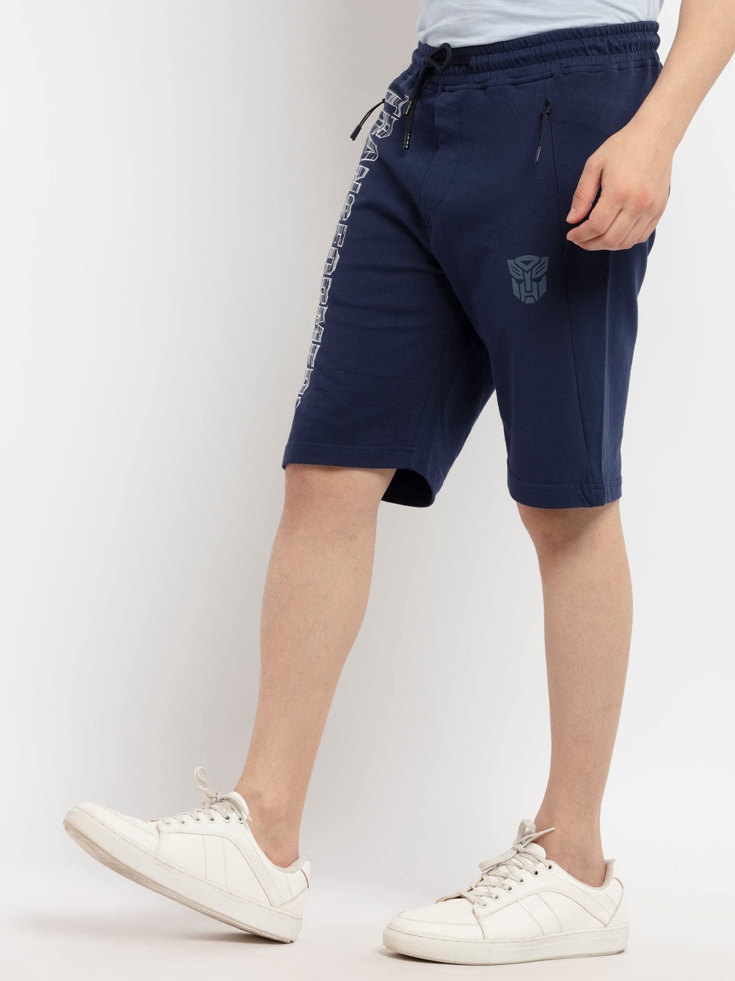 Status Quo Men's Cotton Transformers Printed Shorts | Navy | S | TF-SH-3527-NAVY-S |