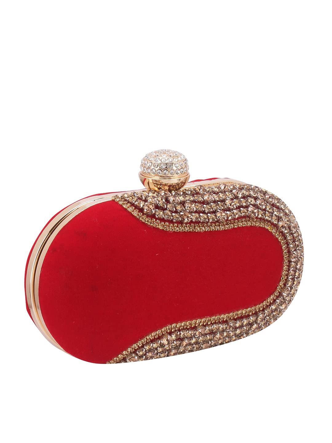 SWISNI Women's Handicraft Beautiful Box Clutch Bag ||Evening Party Clutch Bag Wallet Clutch||Clutch Purses for Women Wedding Handmade Evening Handbags Party Bridal Clutch(Red Color)