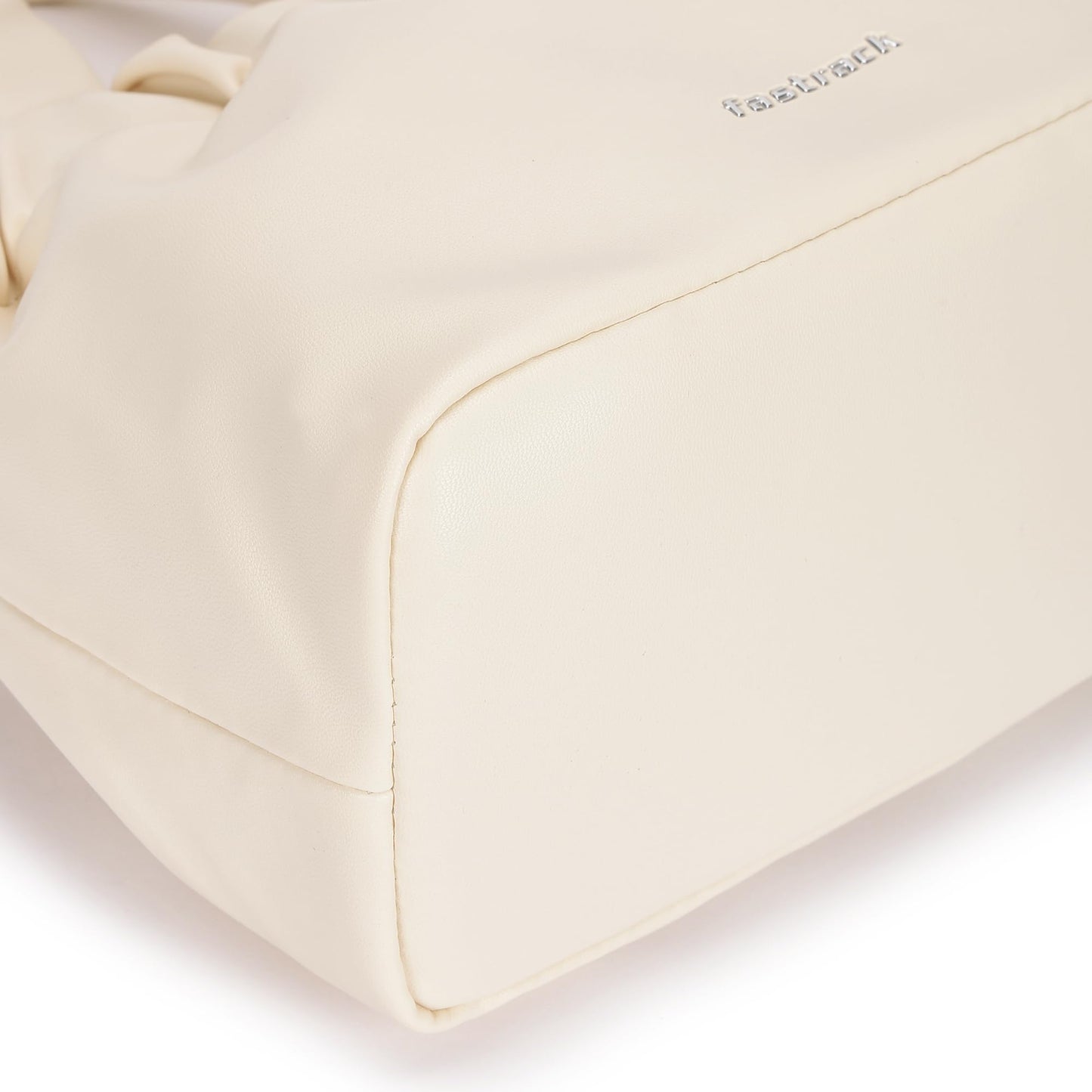 Fastrack Ruched Sling Bag for Women | Compact Faux Leather Crossbody with Detachable Chain Strap, Magnet Closure and Inner Pockets | Minimalist Everyday Sling for Casual and Evening Looks