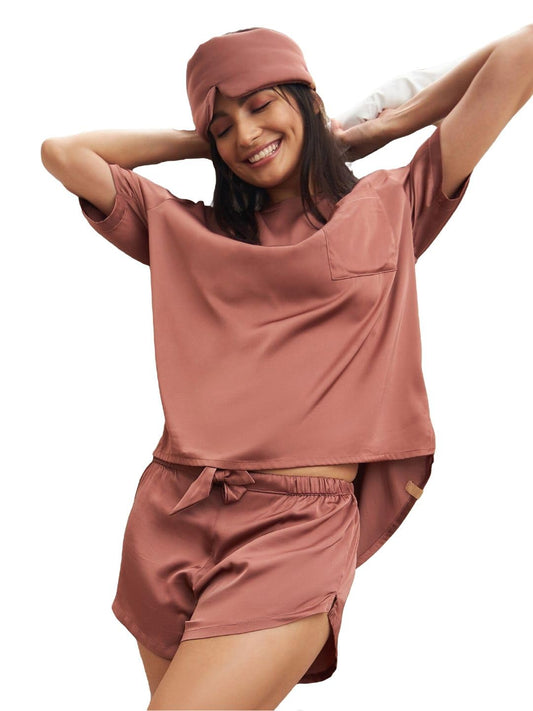 Sweet Dreams Women Solid Shorts Set