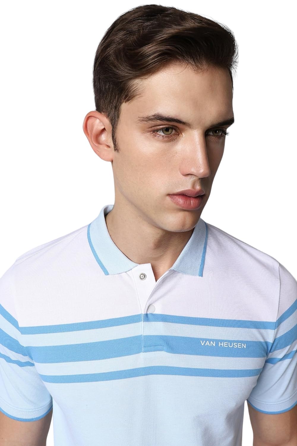 Van Heusen Men's Regular Fit T-Shirt (VFKPARGF004297_Blue