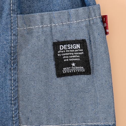 Hopscotch Boys Blue Short Sleeves 2-Pc Bold Text Denim Shorts Set For Ages (2-3 Years)