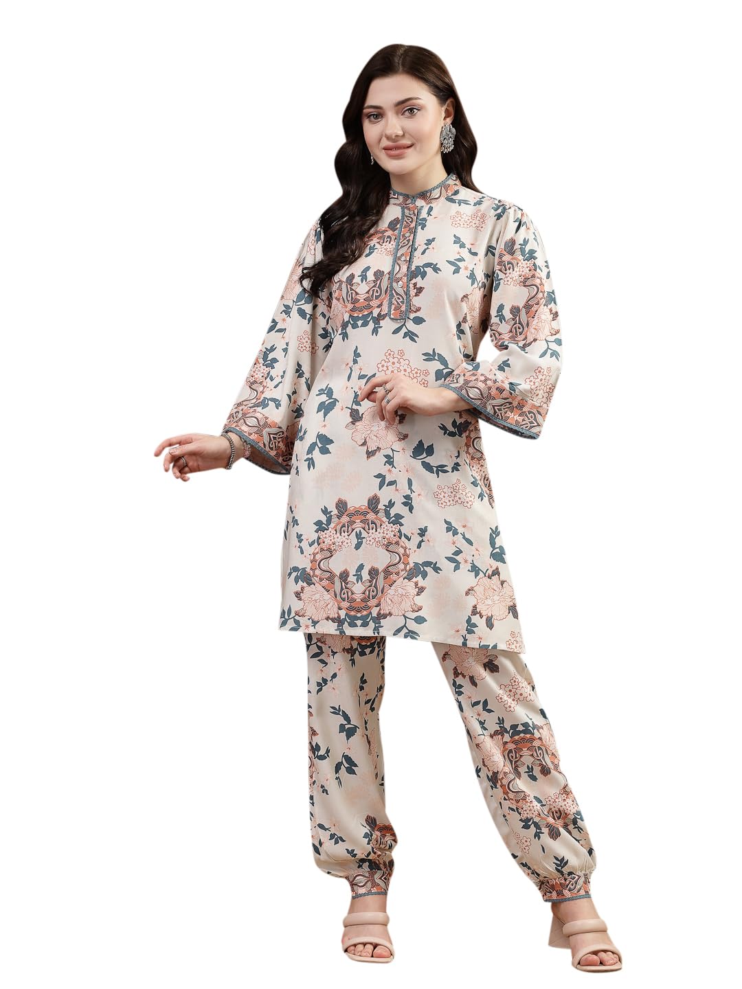Nayam By Lakshita Floral Printed Tunic and Palazzo Co-ord Set for Women
