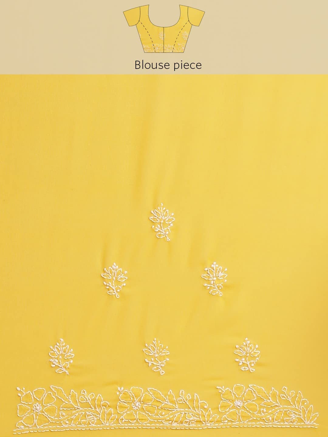Ada Hand Embroidered Lucknow Chikankari Women's Georgette Saree with Unstitched Blouse Piece A311340 Yellow