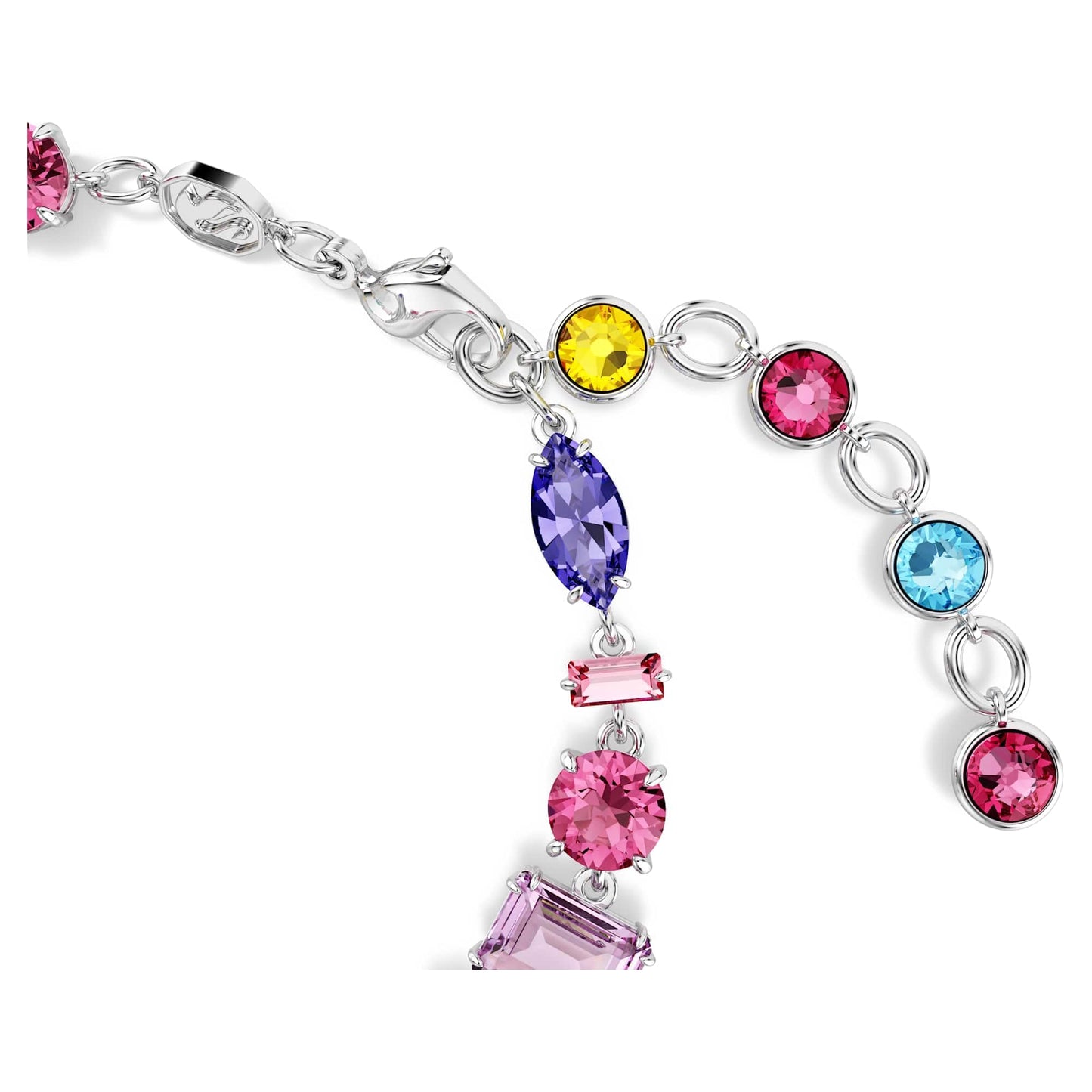 Swarovski Gema bracelet, Mixed cuts, Multicolored, Rhodium plated