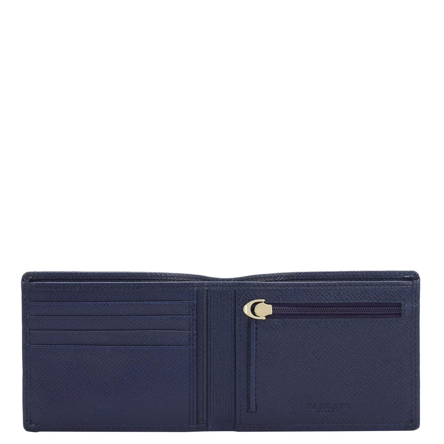 Da Milano RFID Protected Leather Wallet for Men with Card Slot - Blue