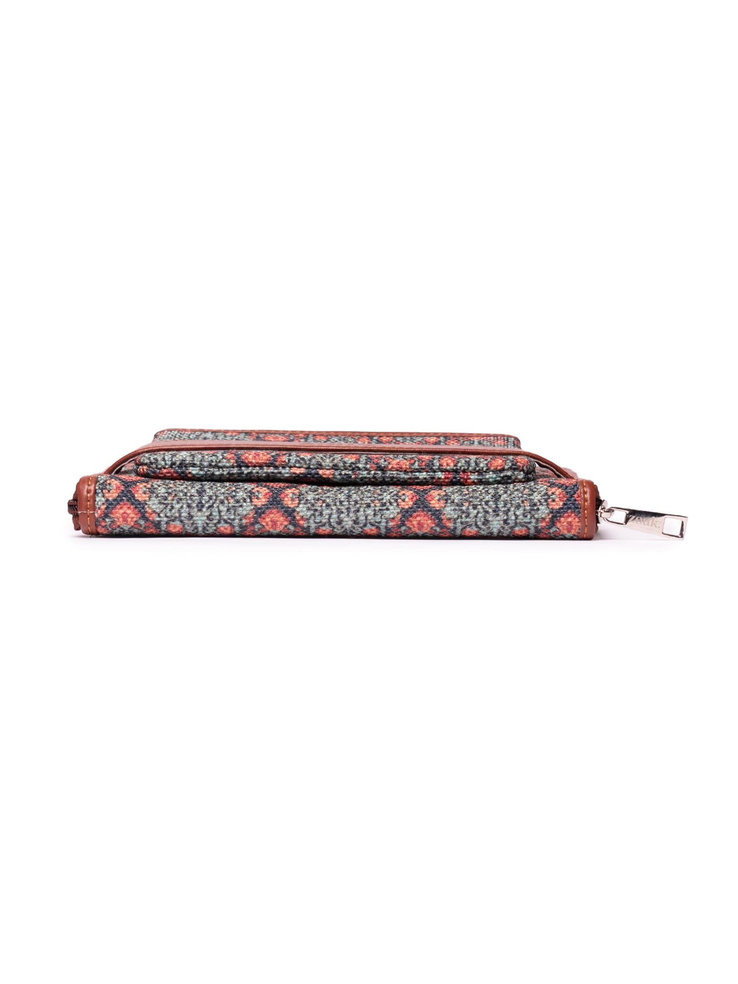 ZOUK Women Handcrafted Classic Zipper Wallet - Kolkata Nouveau