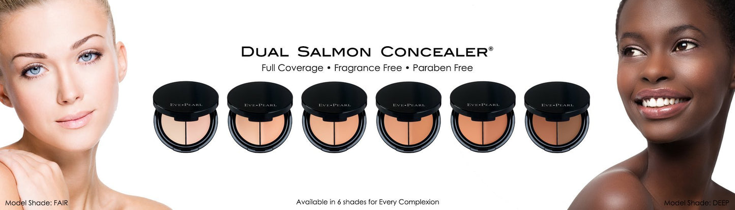 EVE PEARL Dual Salmon Concealer Full Coverage Under Eye Concealer Smooth Skin Treatment Brighten Makeup Hydrate Skincare (Medium)