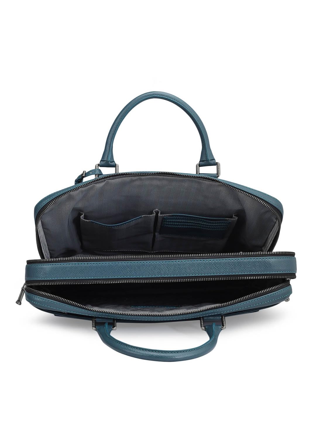 Da Milano Leather Laptop Bag for Men & for Women - Fits Upto 16" Laptop - Blue