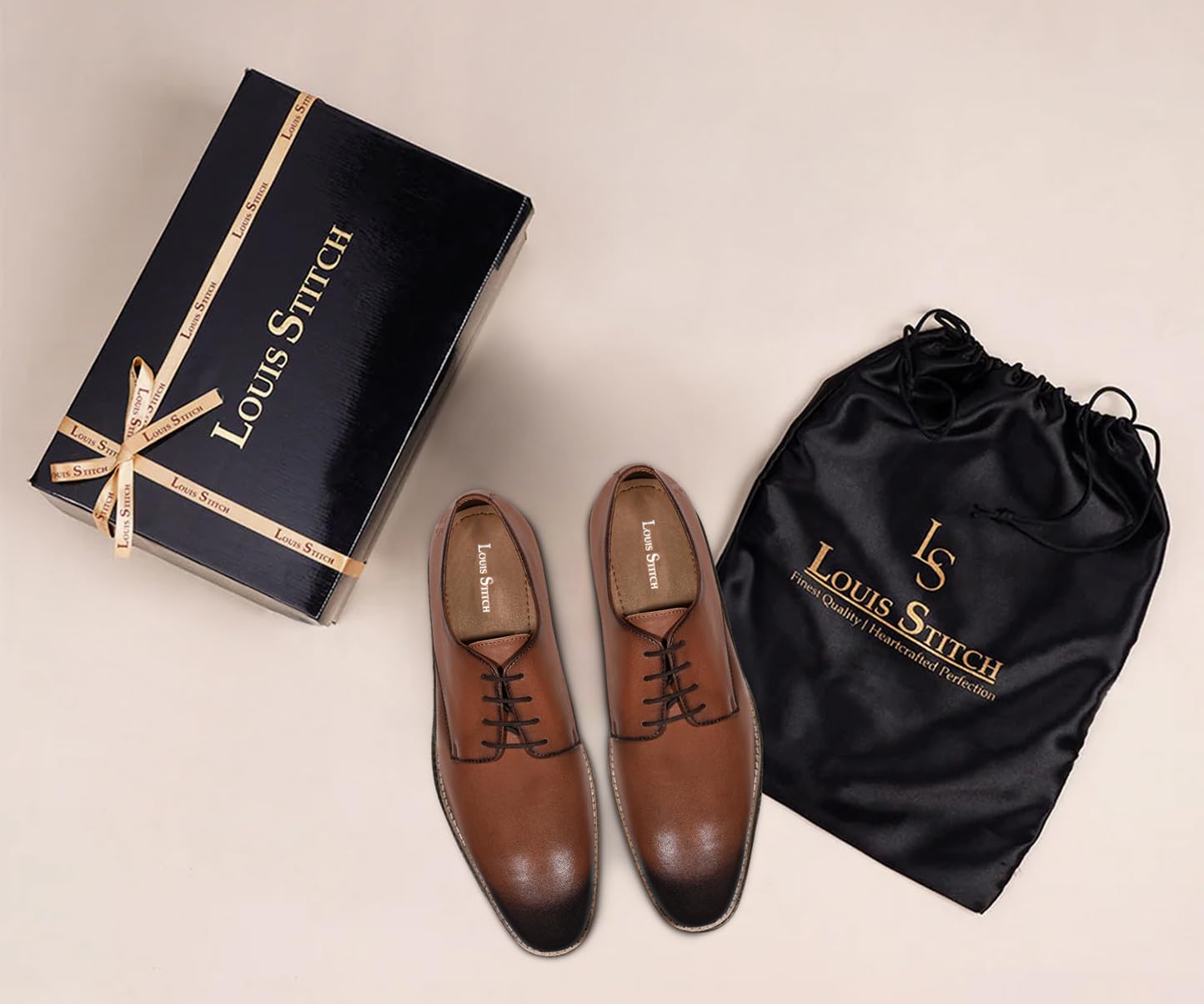 LOUIS STITCH Tan Casual Shoes for Men | Ultra Lightweight and Comfortable | Cushioned Footbed Men’s Derbys | LSMX-PLTN |