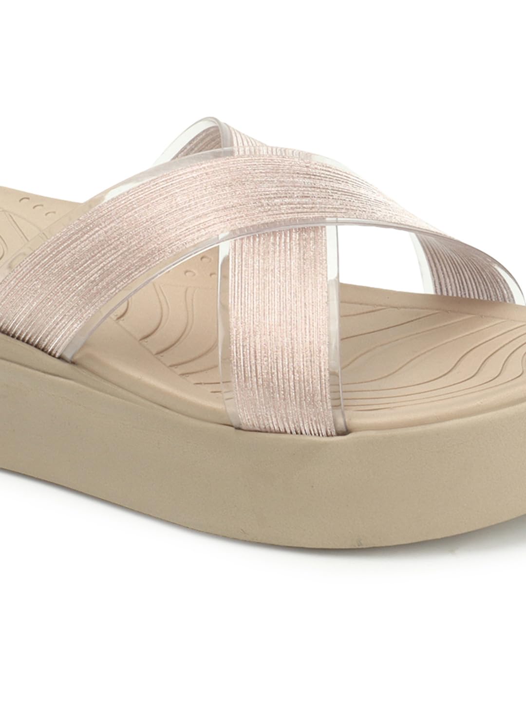 ELLE Women Platform Heel Sandal, Rose Gold, UK-5