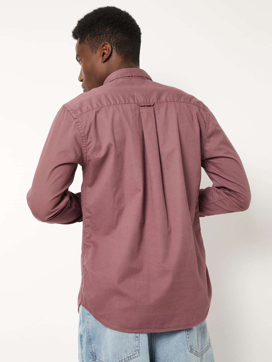 Max Men Soft Touch Regular Fit Twill Shirt (Purple_L)