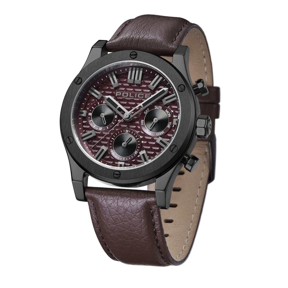 Police Analog Burgundy Dial Men's Casual Watch