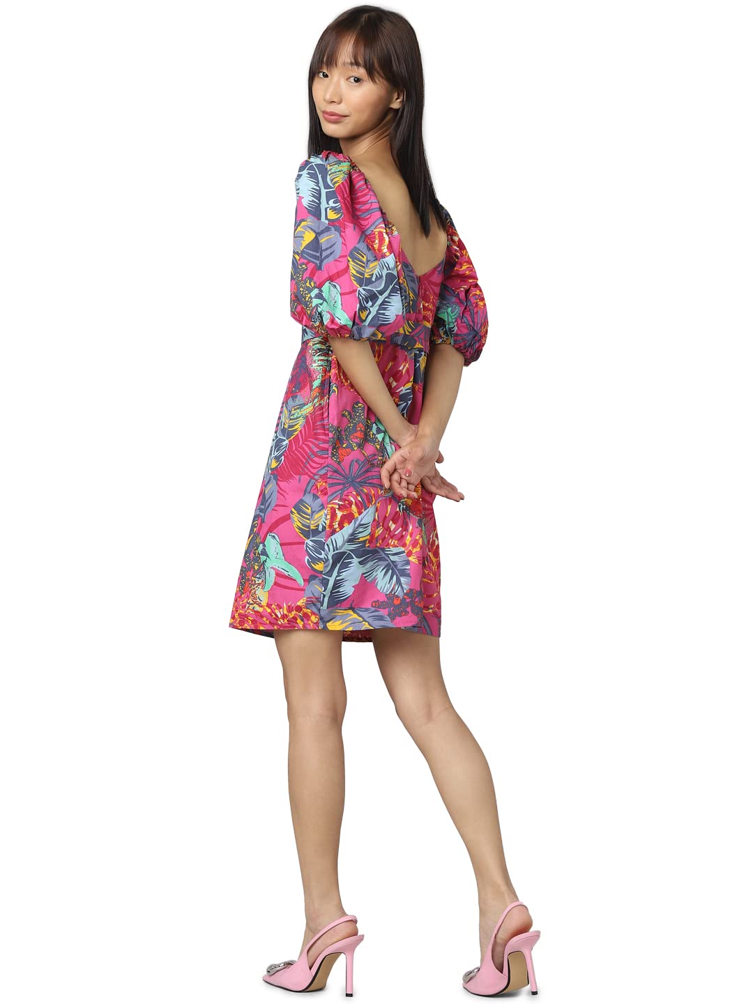 Only Women's Mini Length Cotton Sheath Pink Dress_X-Small