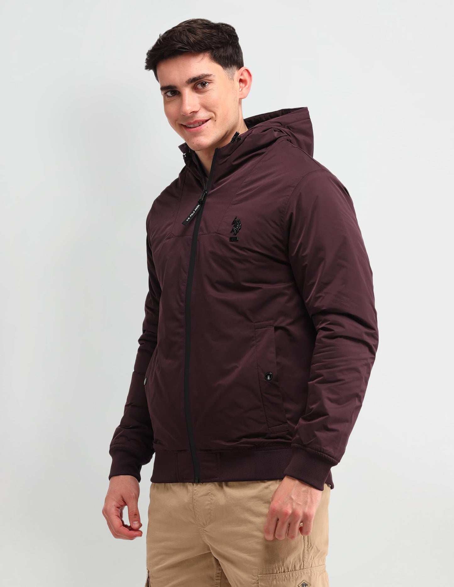 U.S. Polo Assn. Denim Co. Men's A-Line Coat (UDJCK1405_Maroon