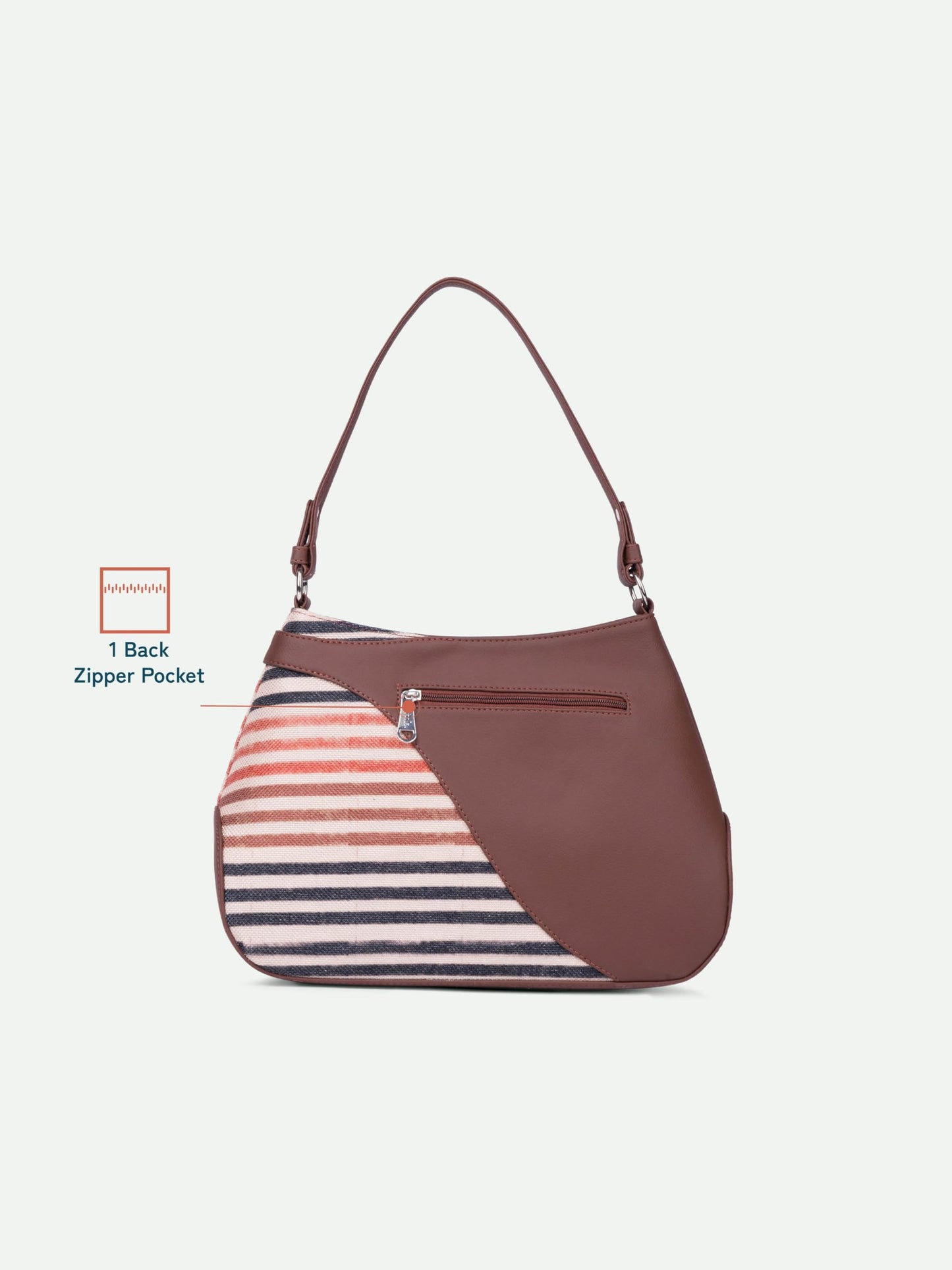 ZOUK Ira Handbag | Stylish Women's Handbag | Luxury Shoulder Bag for Women | Trendy | Fancy Ladies Handbags | Small Purse for Events | Water-Resistant | Qutub Stripes