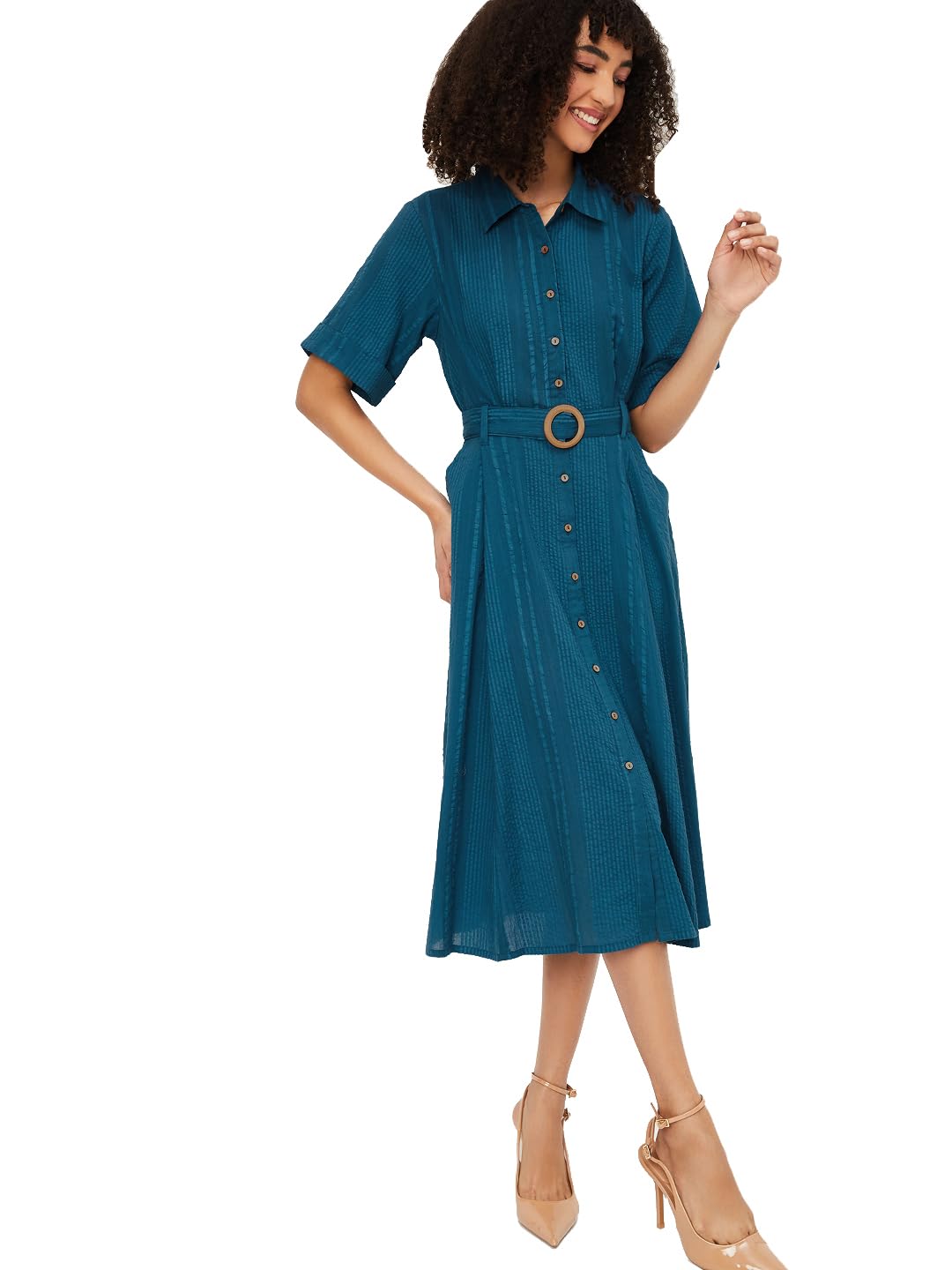 Max Women's Cotton A-Line Below The Knee Dress