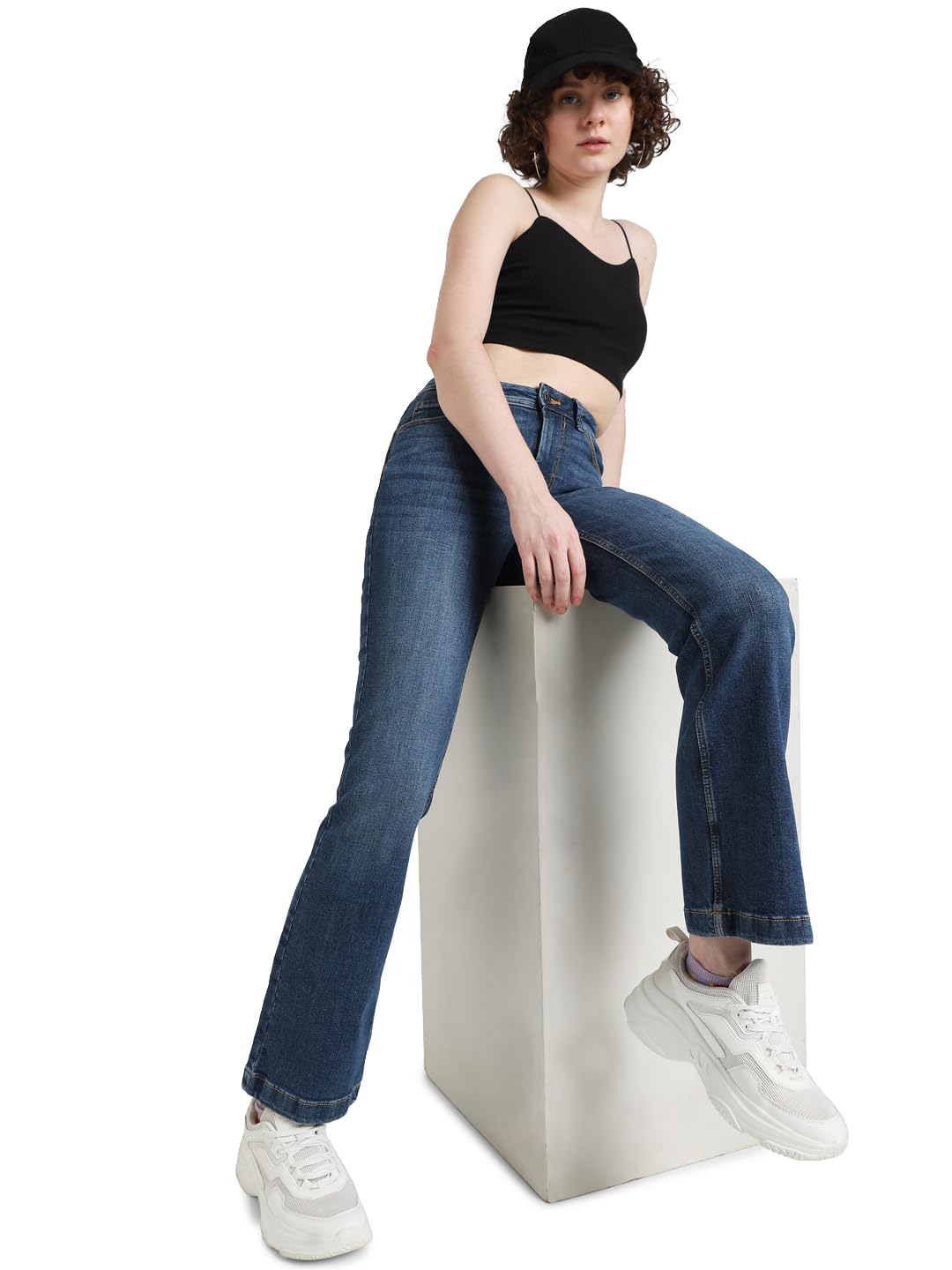 ONLY Women's Regular Jeans (15329354-Dark Blue Denim_Dark