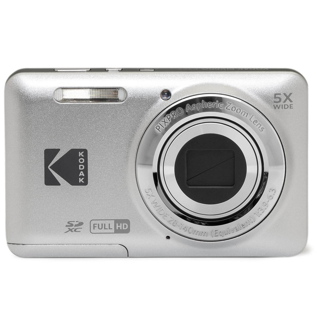 KODAK PIXPRO FZ55-GRY 16MP CMOS Sensor Digital Camera 5X Optical Zoom 28mm Wide Angle 1080P Full HD Video 2.7" LCD Vlogging Camera, Gray