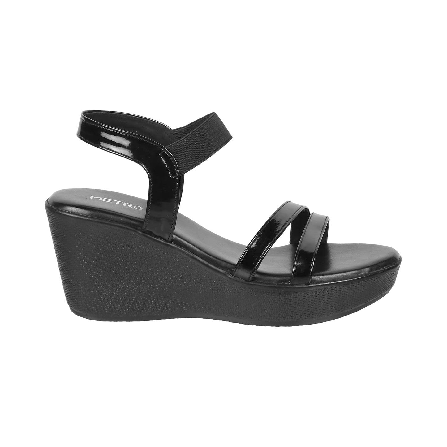 Metro Women Black Wedge Heel Sandal UK/5 EU/38 (34-120)