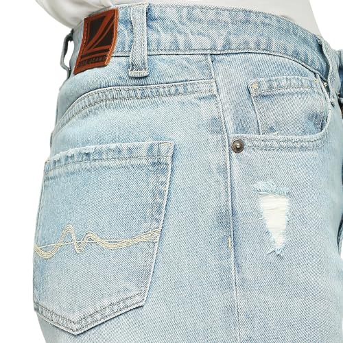 Pepe Jeans Women's Relaxed Jeans (PL204634Q056_Light Used Indigo Blue
