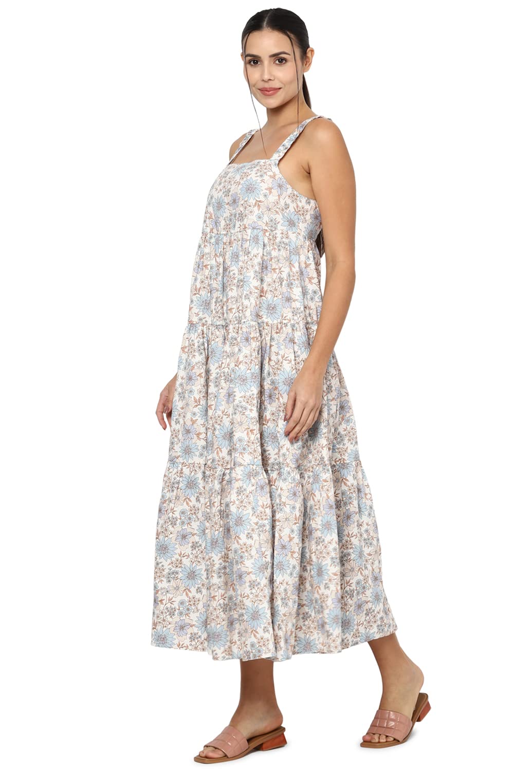 American Eagle Women's Cotton Modern Maxi Dress (WES0396648900_Multi-Colored