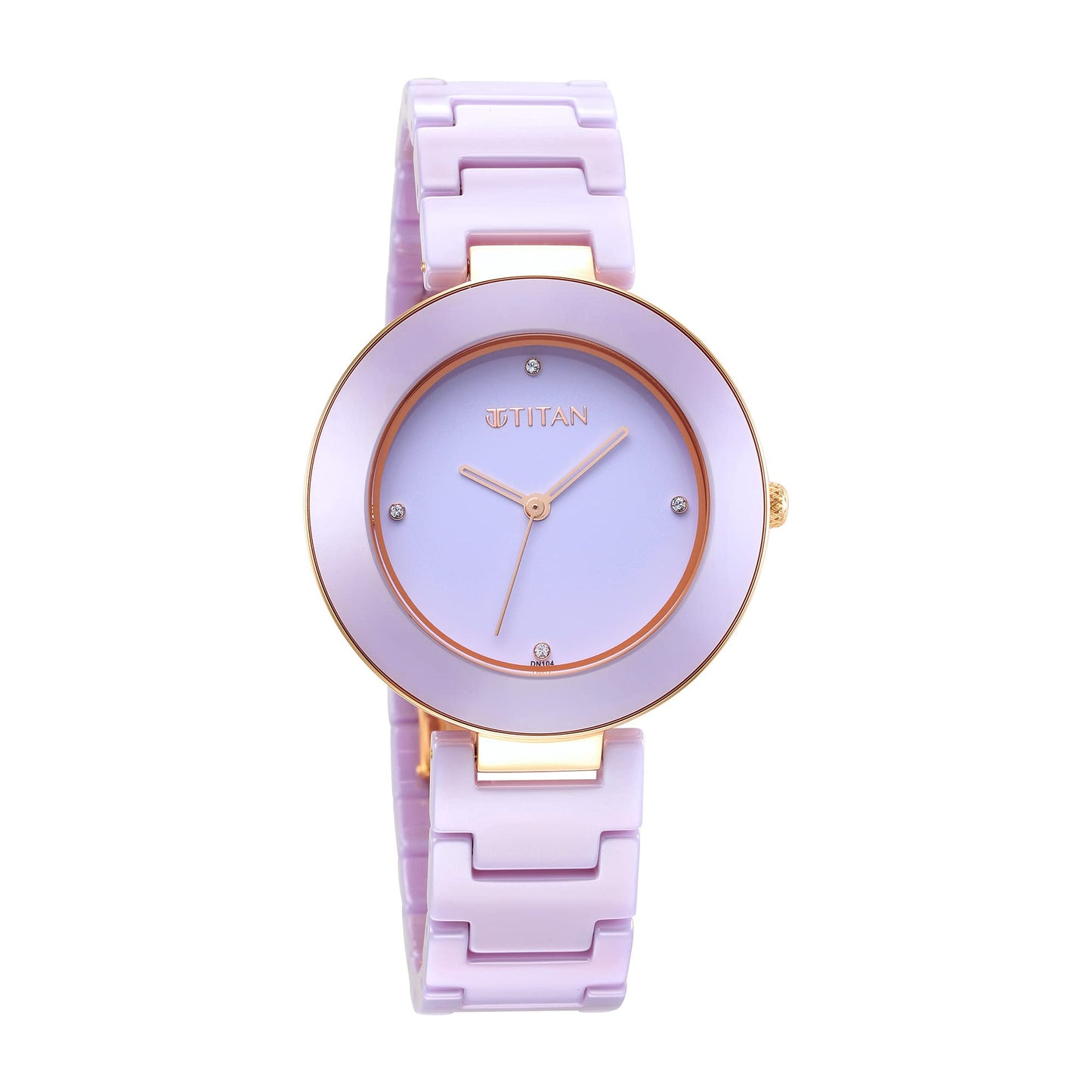 Titan Purple Ceramics Quartz Analog Lavender Dial Lavender Ceramic Strap Watch for Women - NS95189KC06