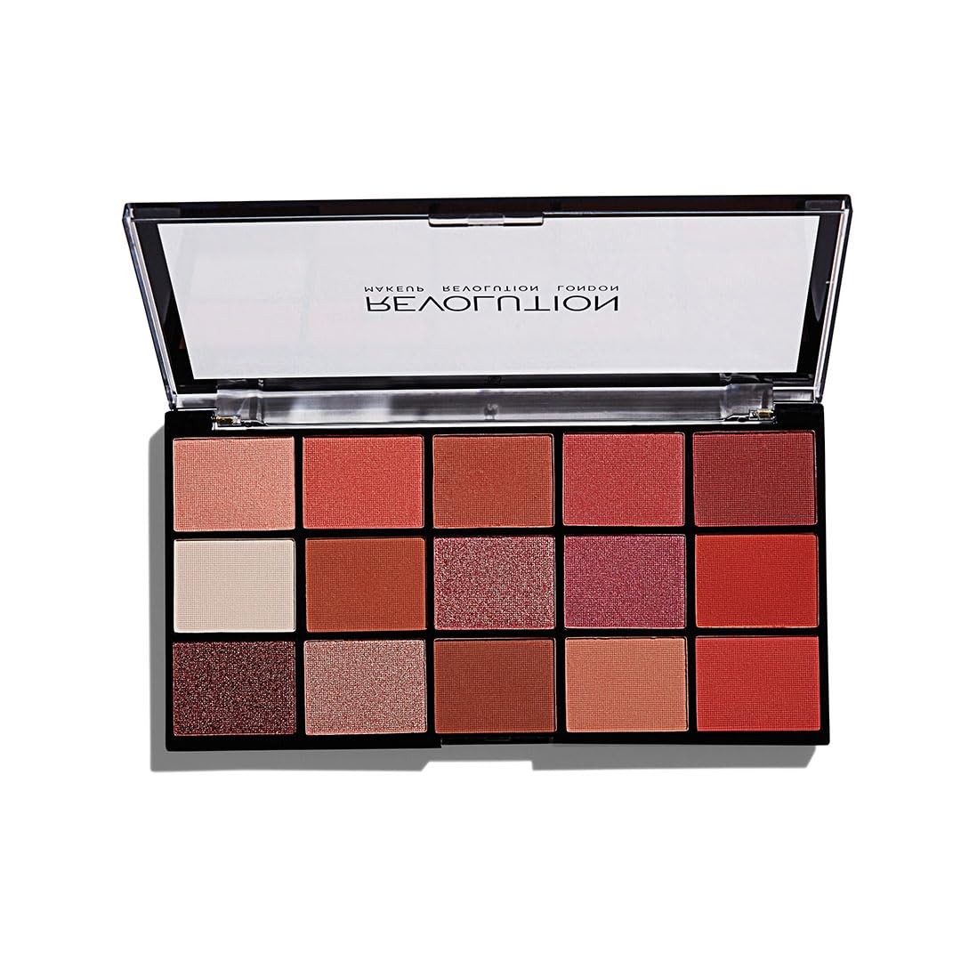 Makeup Revolution Reloaded Palette, Shimmery Makeup Eyeshadow Palette, Includes 15 Shades, Lasts All Day Long, Vegan & Cruelty Free, Newtrals 2, 16.5g (Multi color)